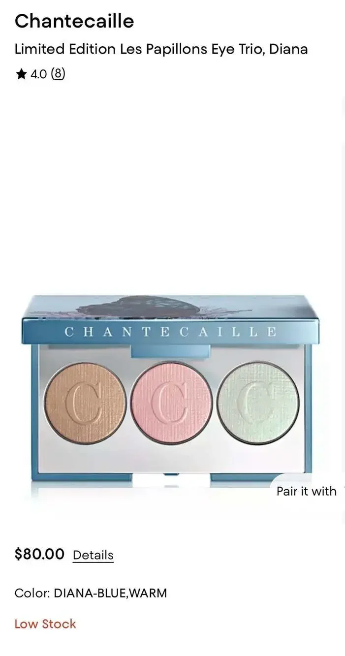Chantecaille The Diana Eye Trio Limited Edition Les Papillons Eyeshadow Palette